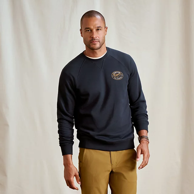 orvis Men’s Campfire Crewneck Sweatshirt DARK NAVY
