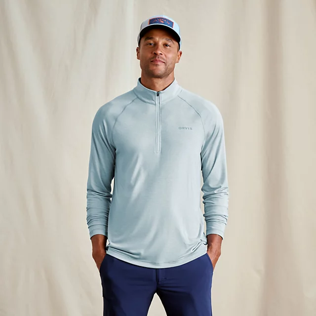 orvis Men’s DriCast™ 1/4-Zip MINERAL BLUE