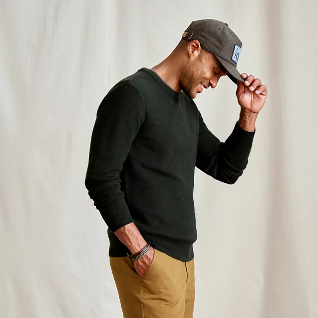 Orvis Merino Piqué Crewneck Sweater IVY