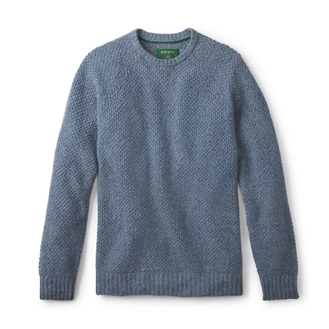 orvis Moss Stitch Crewneck Sweater BLUE HAZE