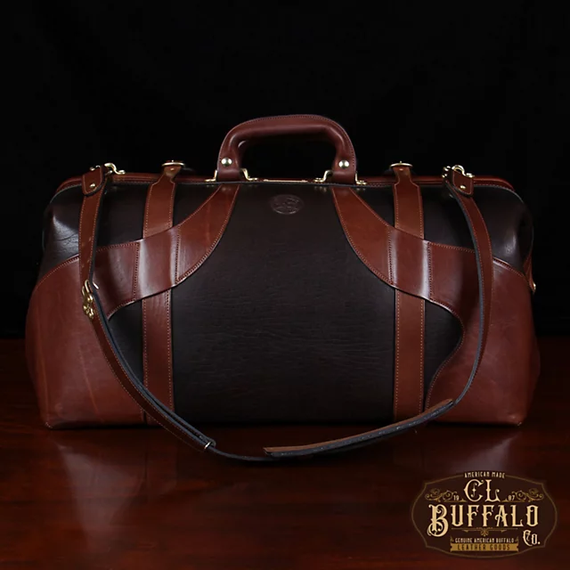 orvis No. 5 Leather Travel Grip Bag TOBACCO