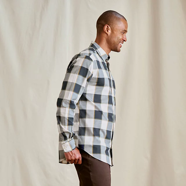 Orvis No-Work Long-Sleeve Shirt TRUE NAVY/TURMERIC