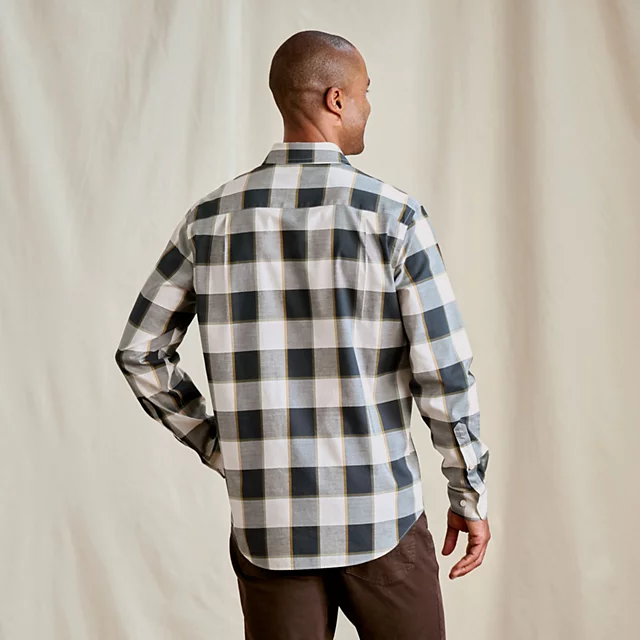 Orvis No-Work Long-Sleeve Shirt TRUE NAVY/TURMERIC
