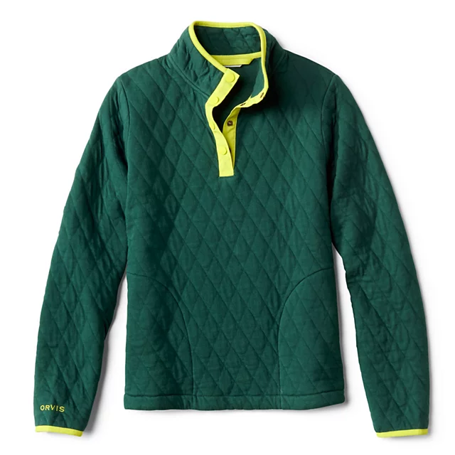 orvis Outdoor Quilted 1/4-Snap Sweatshirt PEACOCK