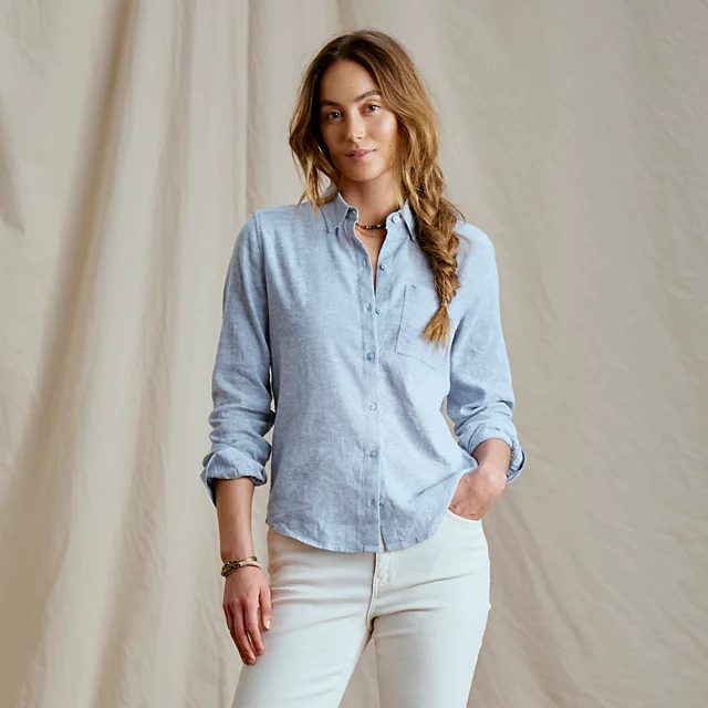 Orvis Performance Linen Long-Sleeve Shirt PEACOCK