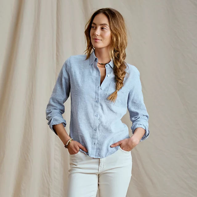 Orvis Performance Linen Long-Sleeve Shirt PEACOCK