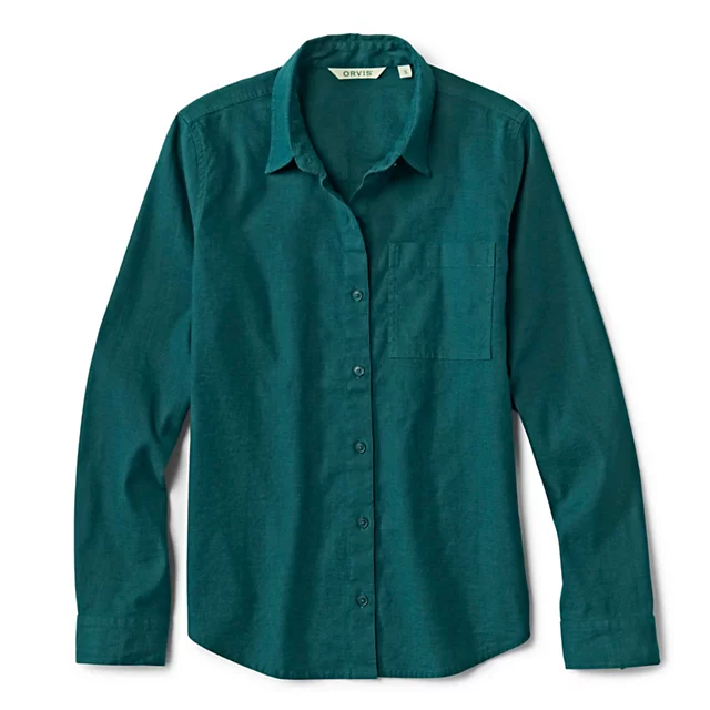 orvis Performance Linen Long-Sleeve Shirt PEACOCK