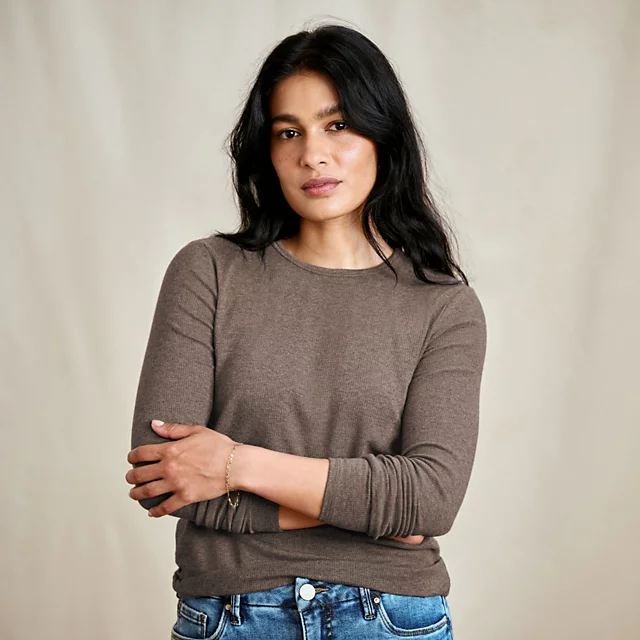 Orvis Ribbed Long-Sleeve Crew MUSHROOM HEATHER