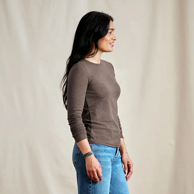 Orvis Ribbed Long-Sleeve Crew MUSHROOM HEATHER
