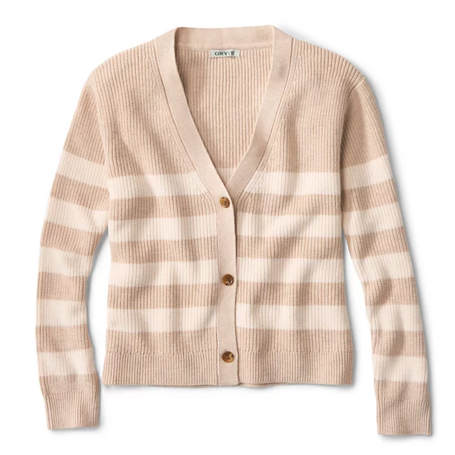 orvis Ribbed Short Cardigan BARLEY/ECRU