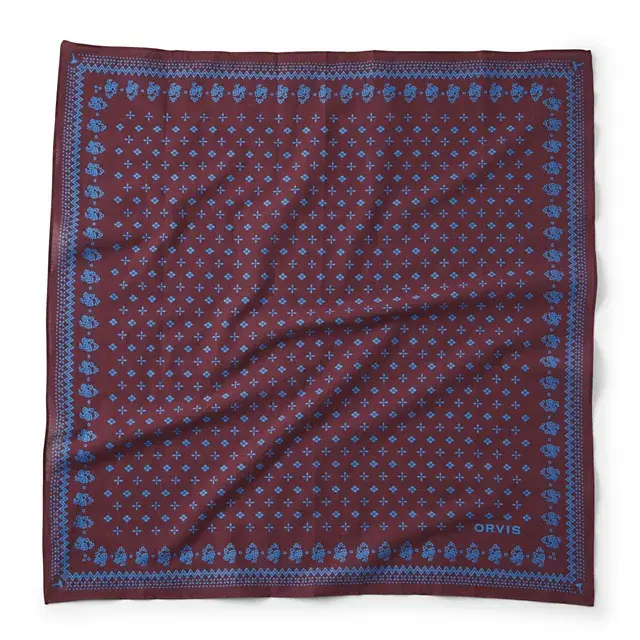 orvis Signature Printed Bandana RAISIN/BLUE JAY