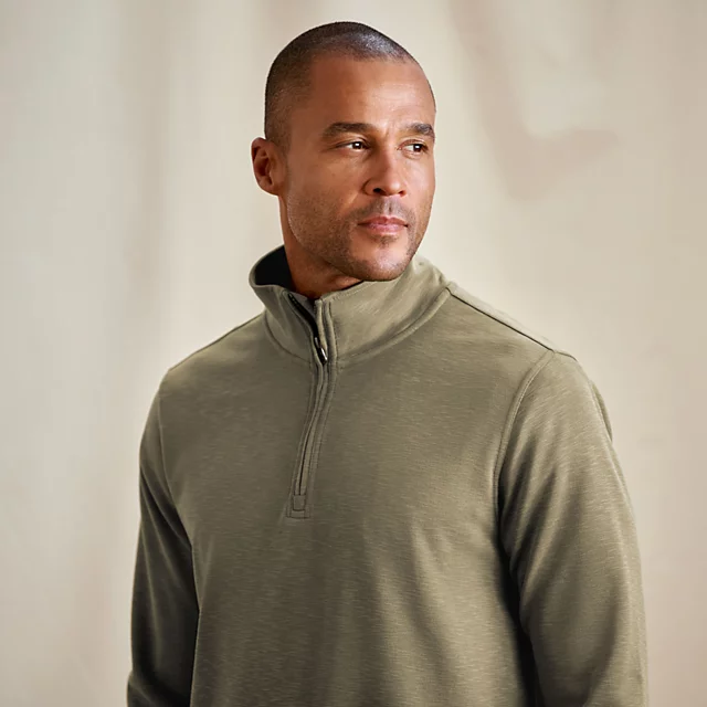Orvis Three Forks 1/4-Zip Sweatshirt TARRAGON
