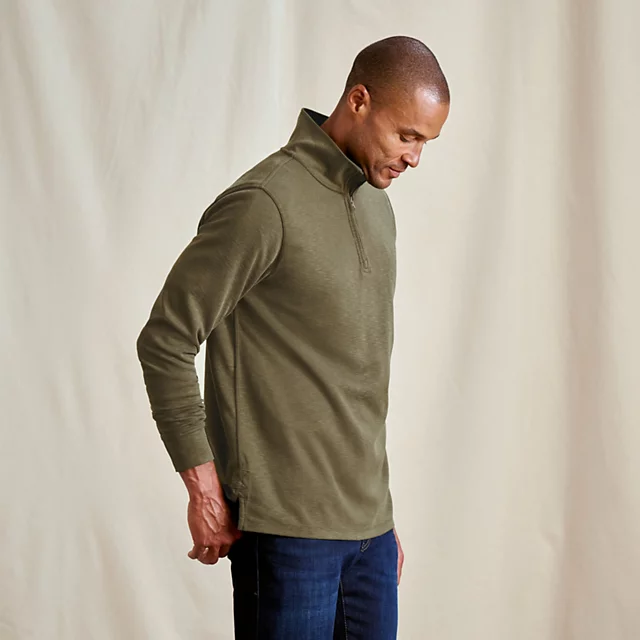Orvis Three Forks 1/4-Zip Sweatshirt TARRAGON