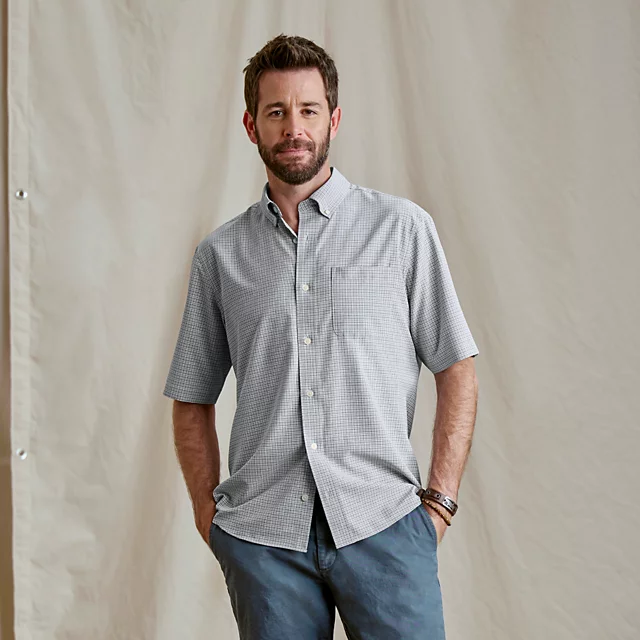 Orvis Ultralight Short-Sleeve Shirt PAPAYA/WHITE