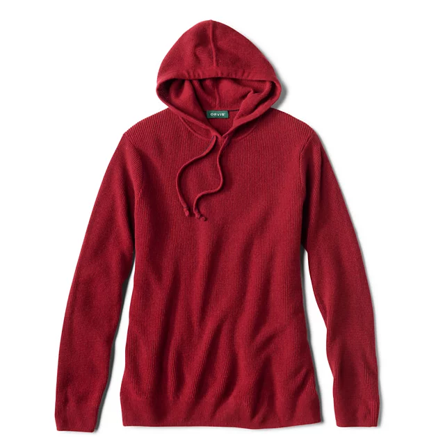 orvis Waffle Hood Pullover CRIMSON