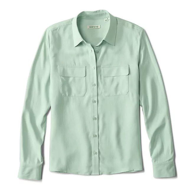 orvis Washable Silk Long-Sleeve Shirt LIGHT JADE