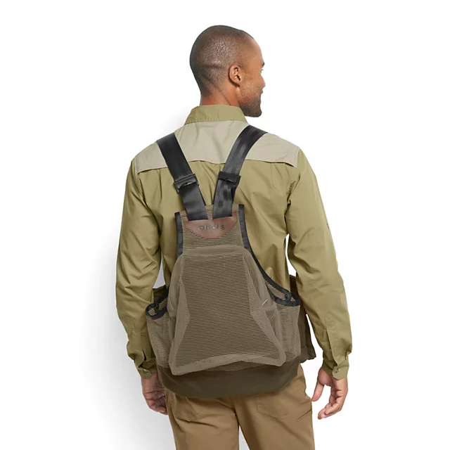 Orvis Waxed Cotton Strap Vest DARK KHAKI