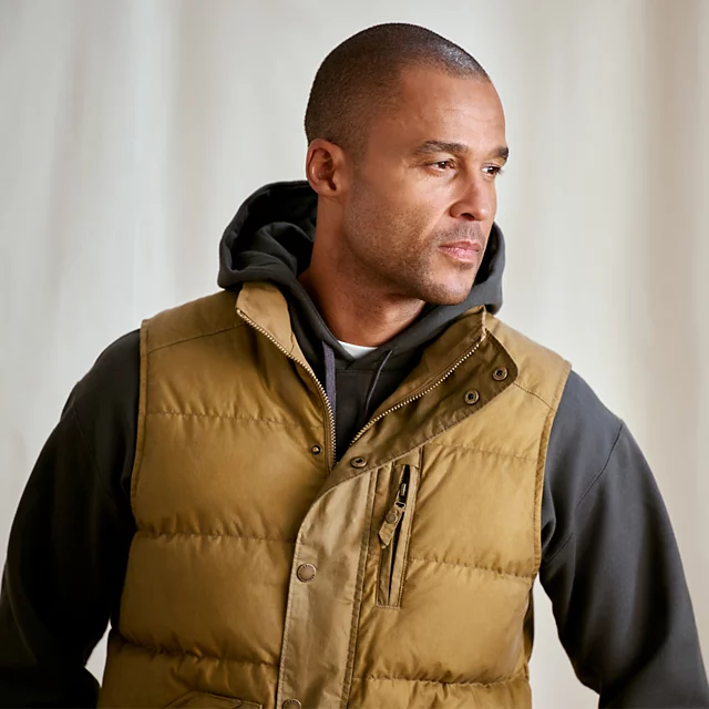 Orvis Waxed Down Puffer Vest KHAKI