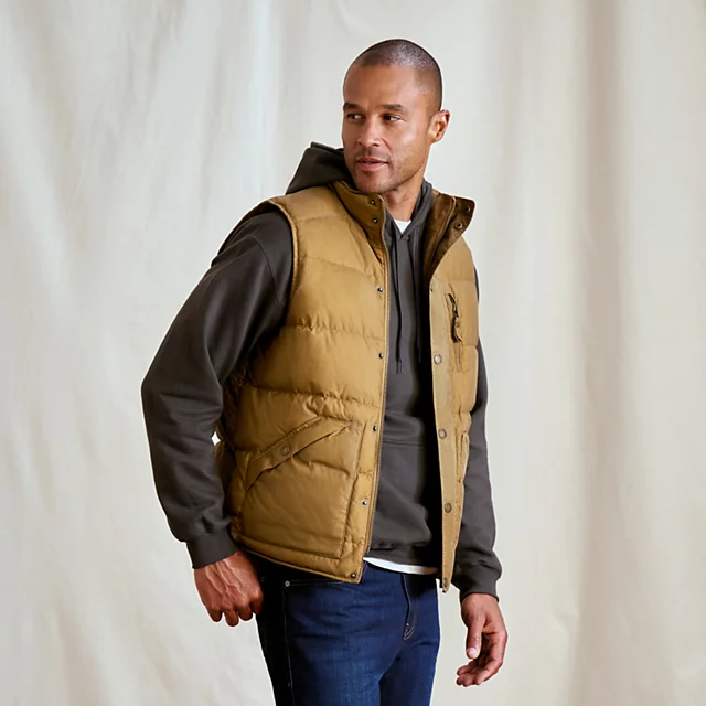 Orvis Waxed Down Puffer Vest KHAKI