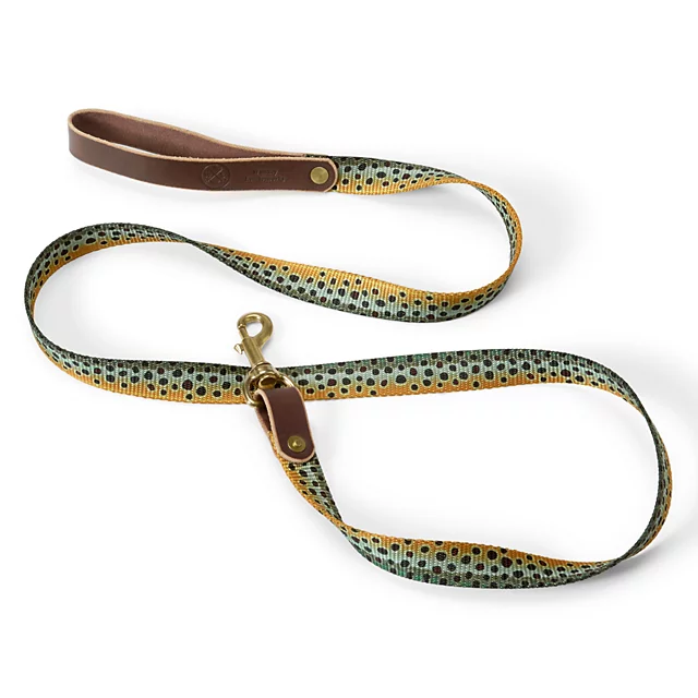 orvis Whiskey Leatherworks Dog Leash BROWN TROUT