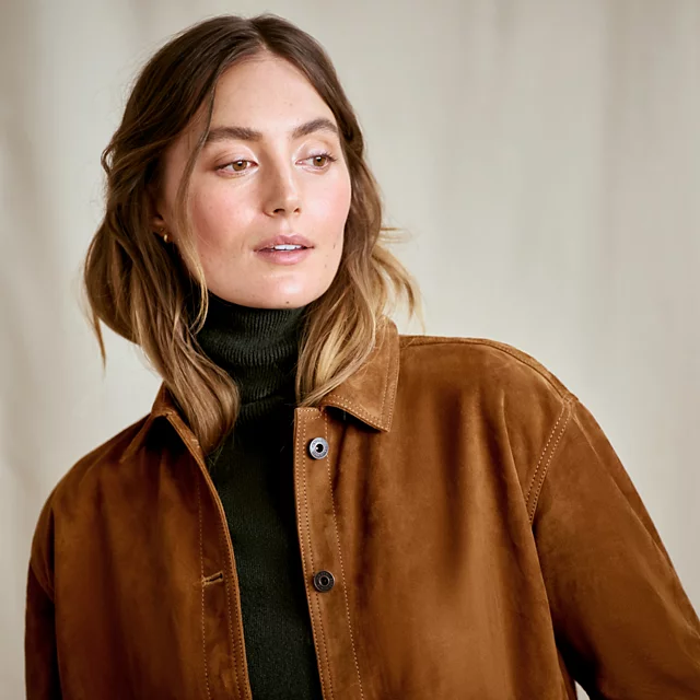 Orvis Women’s Campfire Suede Jacket COGNAC