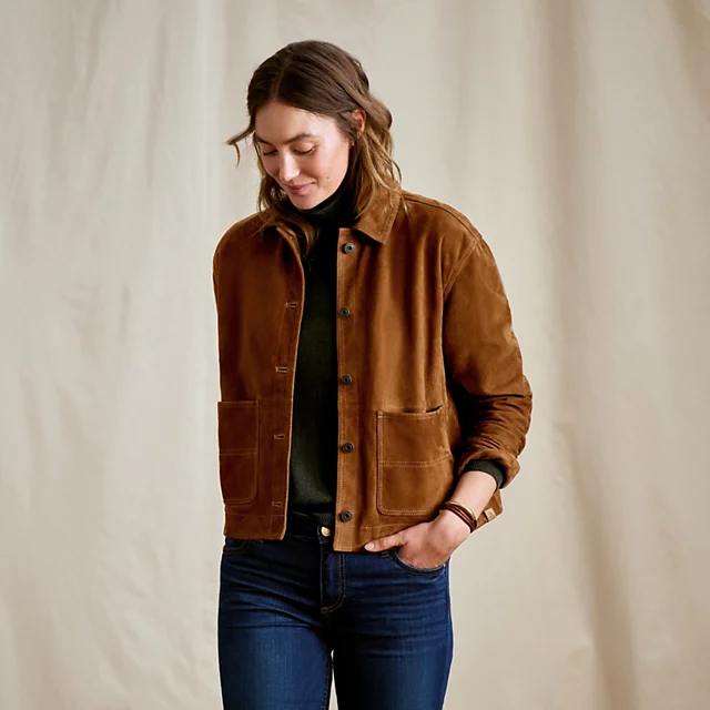 orvis Women’s Campfire Suede Jacket COGNAC