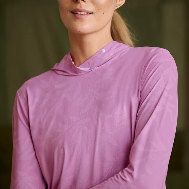 Orvis Women’s Sun Defense Hoodie LILAC STITCH LEAF