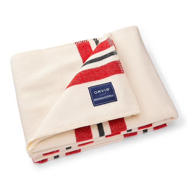 orvis Orvis x Faribault Mill™ Wool Camp Blanket NATURAL & RED
