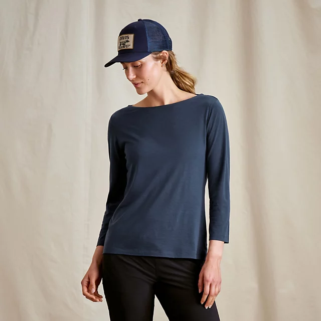 orvis Outbound Merino 3/4-Sleeve Boatneck Tee TRUE NAVY