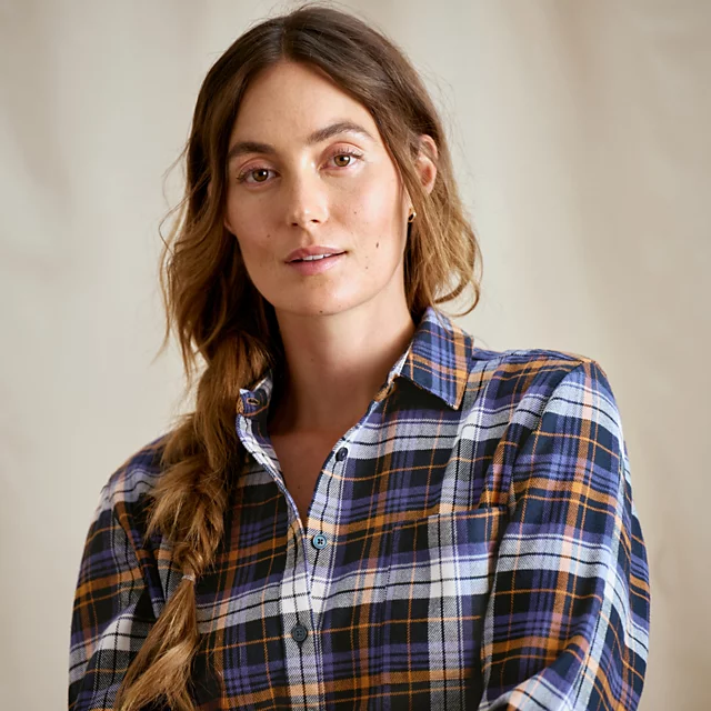Orvis Perfect Flannel Boyfriend Shirt MOUNTAIN DUSK PLAID