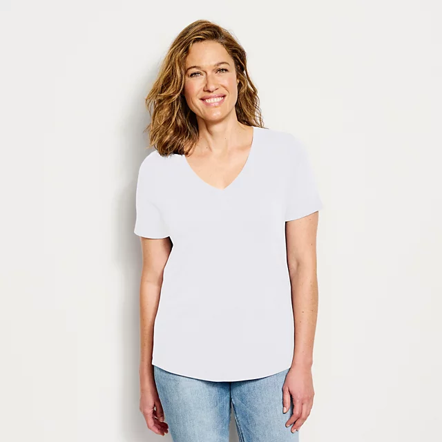 Orvis Perfect Relaxed Short-Sleeve V-Neck Tee WHITE