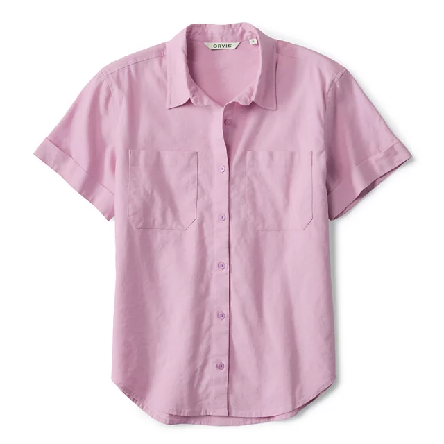 orvis Performance Linen Short-Sleeve Camp Shirt SPRING LILAC