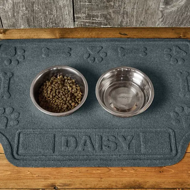 orvis Recycled WaterHog® Paws & Bones Placemat BLUESTONE