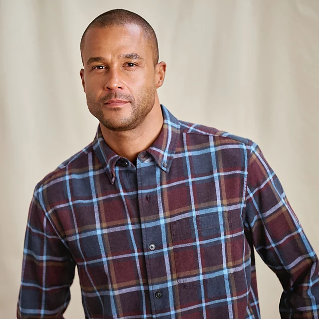 orvis Regent Long-Sleeve Flannel Shirt RAISIN/BLUE JAY