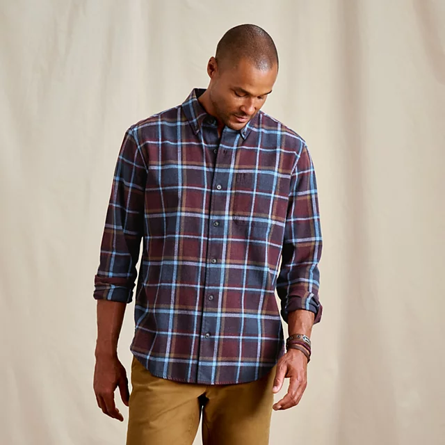 orvis Regent Long-Sleeve Flannel Shirt RAISIN/BLUE JAY