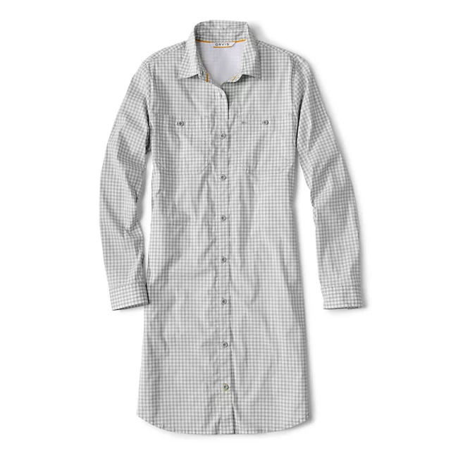 orvis River Guide Plaid Shirt Dress TITANIUM GINGHAM