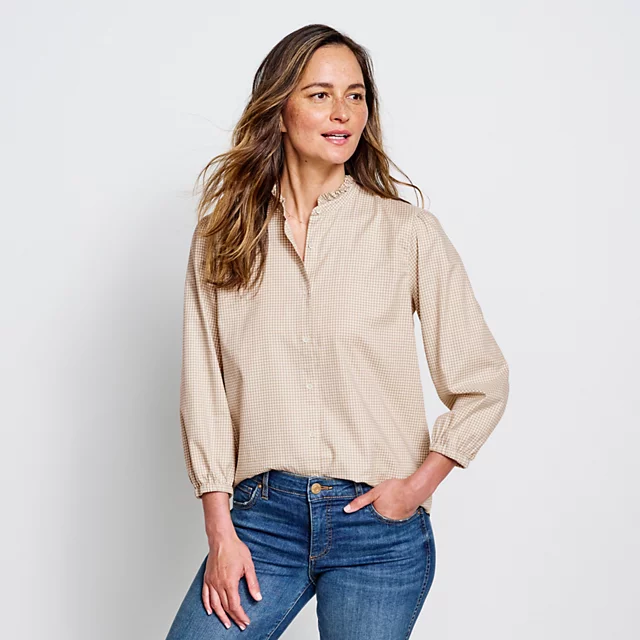 Orvis Sierra Brushed Button-Up Shirt KHAKI GINGHAM PLAID