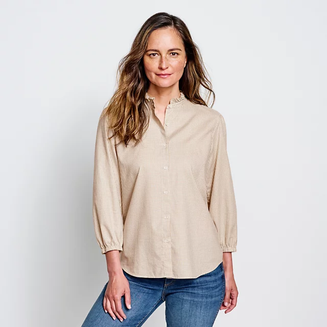 Orvis Sierra Brushed Button-Up Shirt KHAKI GINGHAM PLAID