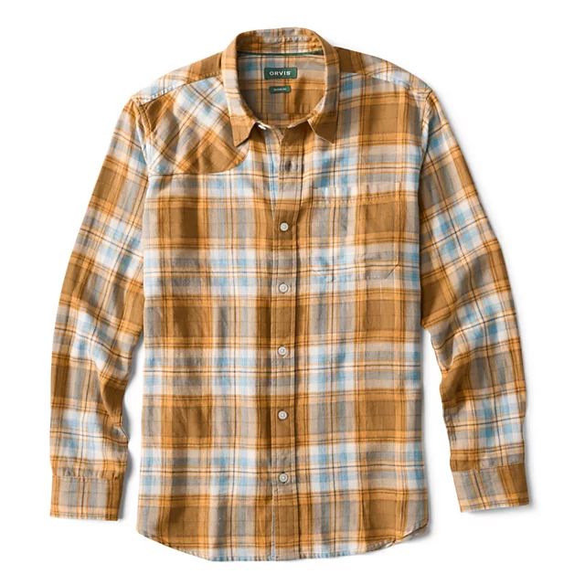 orvis Space-Dyed Plaid Long-Sleeve Shirt FIELD KHAKI