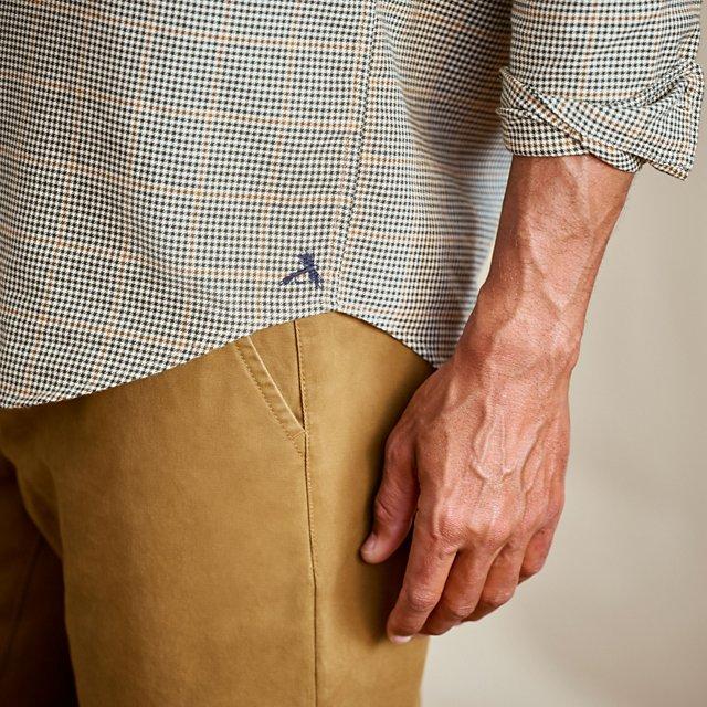 Orvis Spencer Houndstooth Pure Cotton Long-Sleeve Shirt IVY/HAZELNUT