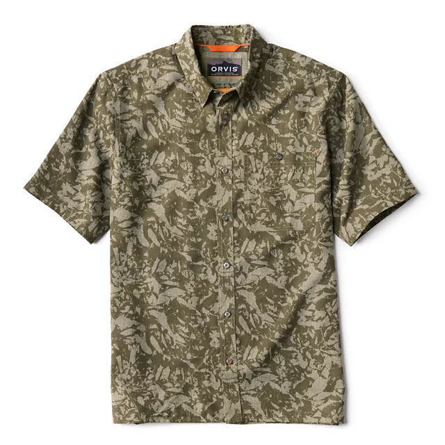 orvis Tech Chambray Printed Short-Sleeve Shirt MOSS LEAF CAMO