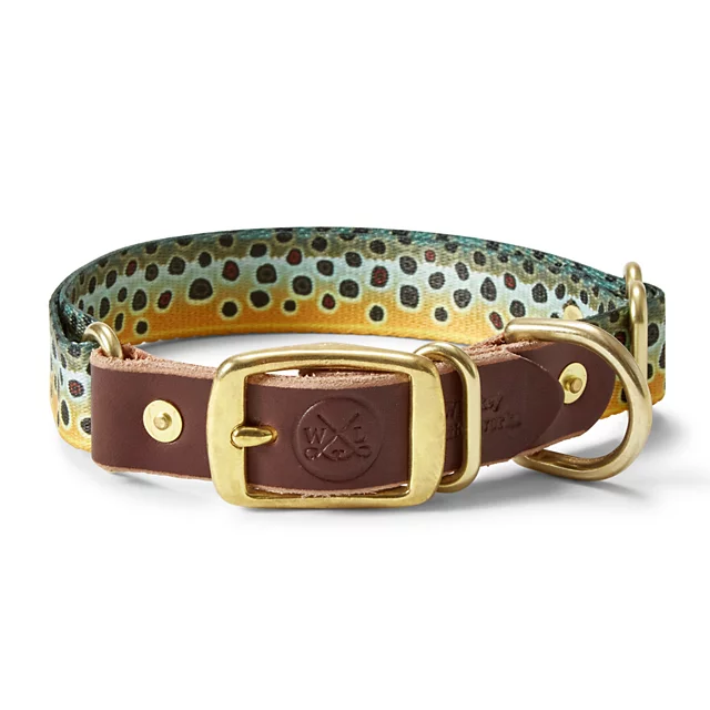 orvis Whiskey Leatherworks Adjustable Collar BROWN TROUT