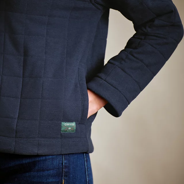 Orvis Women’s Battenkill Quilted 1/2-Snap Sweatshirt DARK NAVY/DARK NAVY