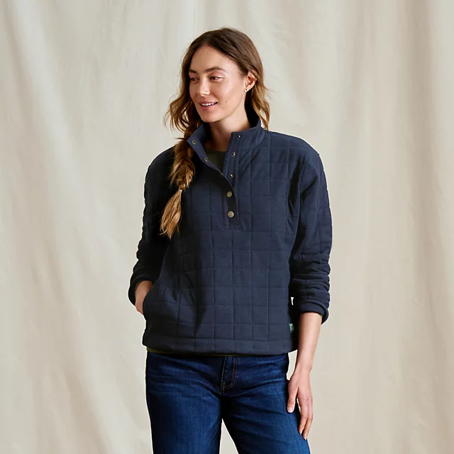 Orvis Women’s Battenkill Quilted 1/2-Snap Sweatshirt DARK NAVY/DARK NAVY