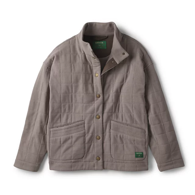 orvis Women’s Battenkill Quilted Shirt Jacket MUSHROOM HEATHER/ESPRESSO