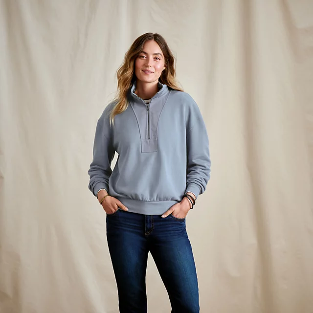 Orvis Women’s Campfire 1/4-Zip Sweatshirt DARK NAVY