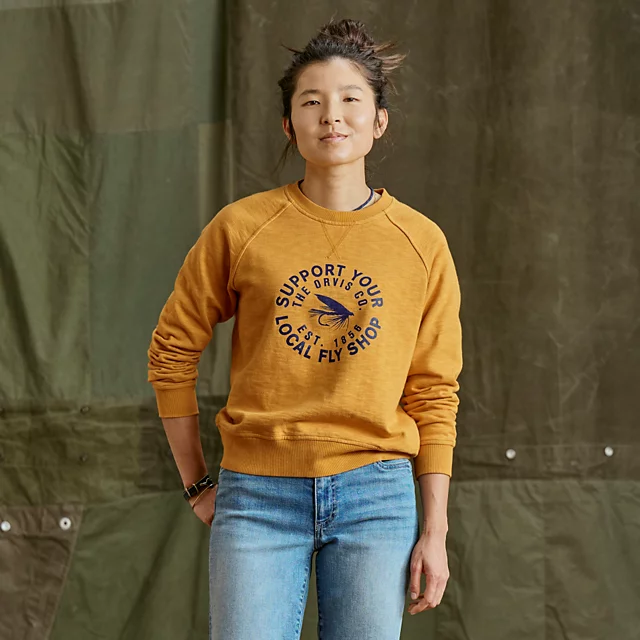 Orvis Women's Montana Morning® Graphic Crewneck Sweatshirt TRUE NAVY