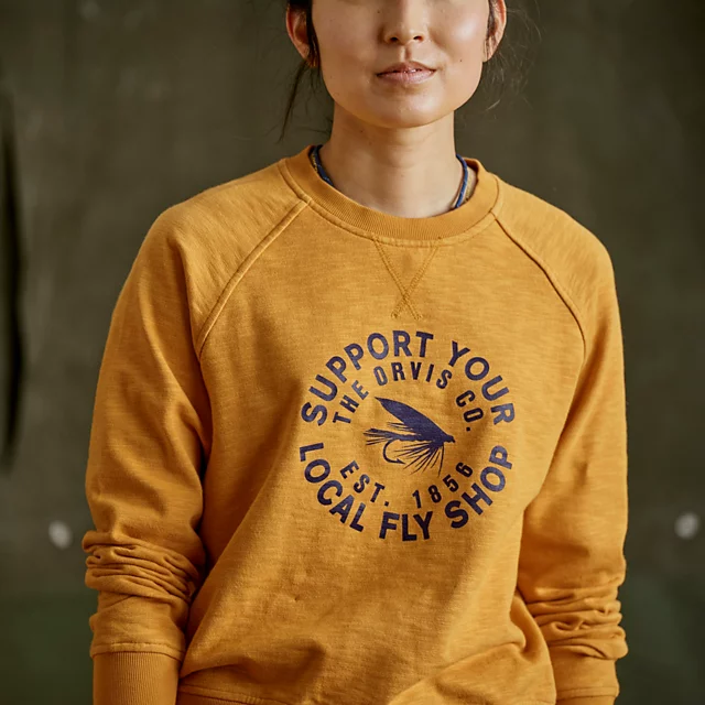 Orvis Women's Montana Morning® Graphic Crewneck Sweatshirt TRUE NAVY