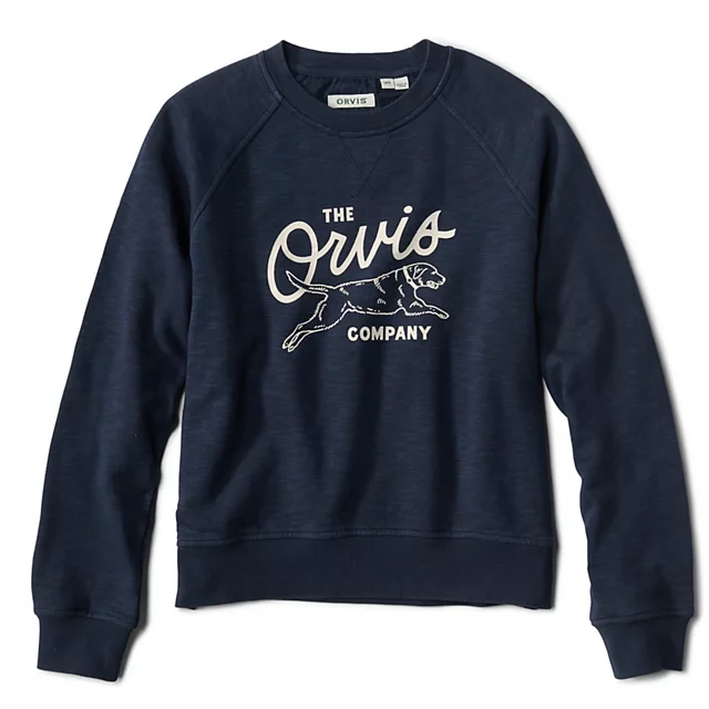 orvis Women's Montana Morning® Graphic Crewneck Sweatshirt TRUE NAVY