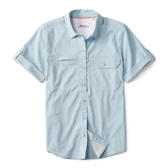 orvis Women's Open Air Caster Short-Sleeve Shirt BLUE MIST/SNOW